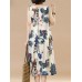 Plus Size Vintage Women Floral Printed Sleeveless Maxi Dresses