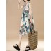 Plus Size Vintage Women Floral Printed Sleeveless Maxi Dresses