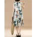 Plus Size Vintage Women Floral Printed Sleeveless Maxi Dresses