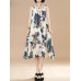 Plus Size Vintage Women Floral Printed Sleeveless Maxi Dresses