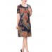 Summer Mother Dress Personalized Floral Printed Chiffon Straight Dress