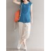 Women Casual Sleeveless Pure Color Tank Tops