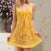 Women Floral Lace Sleepwear See Through Mesh Bowknot Braces Nightdress