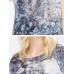 Plus Size Hot Sale Women Elegant Asymmetrical Organza Dress Long Print Dress