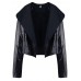 Women Lapel Long Sleeve Zip-Pocket Cool PU Jacket