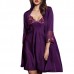 Sexy Silk Soft Patchwork Embroidery Sleepwear Dress