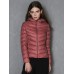 Casual Women Zipper Pure Color Long Sleeve Down Jackets