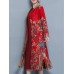 Elegant Women Printed Tassel Folk Style Long Sleeve Coats