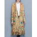 Elegant Women Printed Tassel Folk Style Long Sleeve Coats