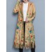 Elegant Women Printed Tassel Folk Style Long Sleeve Coats