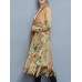 Elegant Women Printed Tassel Folk Style Long Sleeve Coats