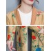 Elegant Women Printed Tassel Folk Style Long Sleeve Coats