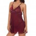 Women Sexy Sling Dress Sleeveless Hollow Lace Triangle Cup Sleepwear