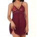 Women Sexy Sling Dress Sleeveless Hollow Lace Triangle Cup Sleepwear