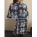 Vintage Women V-Neck Printed Fleece Lined Coat