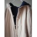 Vintage Women Solid Color Long Sleeve Hooded Cotton Long Coat