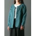 Vintage Women Jacquard Solid Color Cardigan Open Front Coats