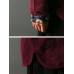 Vintage Women Jacquard Solid Color Cardigan Open Front Coats