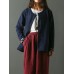 Vintage Women Jacquard Solid Color Cardigan Open Front Coats