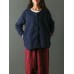 Vintage Women Jacquard Solid Color Cardigan Open Front Coats