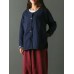 Vintage Women Jacquard Solid Color Cardigan Open Front Coats