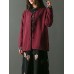 Vintage Women Jacquard Solid Color Cardigan Open Front Coats