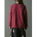 Vintage Women Jacquard Solid Color Cardigan Open Front Coats