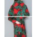 Casual Women Printed Long Sleeve Button Hooded Knee-Length Coat