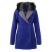 Casual Women Stitching Faux Fur Hooded Long Sleeve Coats