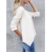 Casual Women Solid Color Lapel Irregular Hem Long Sleeve Cardigans