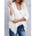 Casual Women Solid Color Lapel Irregular Hem Long Sleeve Cardigans