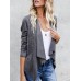 Casual Women Solid Color Lapel Irregular Hem Long Sleeve Cardigans