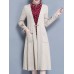 Elegant Embroidery Pockets Long Sleeve Mid-long Knitting Coats