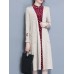 Elegant Embroidery Pockets Long Sleeve Mid-long Knitting Coats