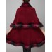 Elegant Women Faux Fur Collar Button Shawl Cape Coat