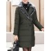 Winter Women Fur Collar Double Breasted Thicken Down Coats