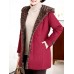 Casual Women Single Breasted Long Sleeve Fleece Lined Winter Warm Coat