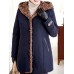 Casual Women Single Breasted Long Sleeve Fleece Lined Winter Warm Coat