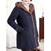 Casual Women Single Breasted Long Sleeve Fleece Lined Winter Warm Coat