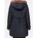 Casual Women Single Breasted Long Sleeve Fleece Lined Winter Warm Coat