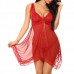 See Through Flounces Backless Nightdress Sexy Lingerie