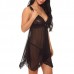 See Through Flounces Backless Nightdress Sexy Lingerie