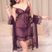 3pcs Sets Sexy Lace Lingerie See Through Babydolls Robes Women Sleepwear