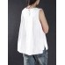 Women Vintage Sleeveless Pure Color Tank Tops