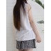 Women Sleeveless Solid Color Loose Vintage Tank Tops