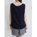 Women Sleeveless Solid Color Loose Vintage Tank Tops