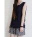 Women Sleeveless Solid Color Loose Vintage Tank Tops