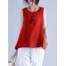 Women Sleeveless Cotton Solid Vest Tank Tops