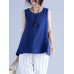 Women Sleeveless Cotton Solid Vest Tank Tops