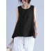 Women Sleeveless Cotton Solid Vest Tank Tops